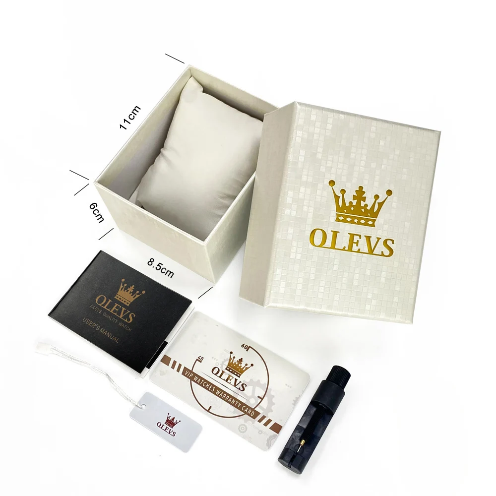 

OLEVS OEM custom Cheap Low MOQ Custom Logo Gift Display OEM Packaging Paper leather Men's and women's watch gift box