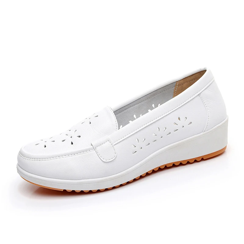 

Women White Hollow Soft Wedge Outdoor Oxford Doctor and Nurse Medical Shoes Work Shoes