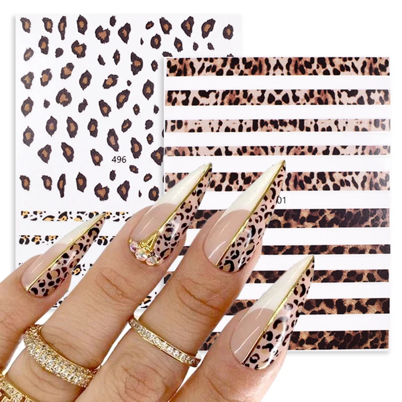 

Wholesale Popular Leopard Nail Sticker Sexy Wild Animal 3d art nail Decal Decorations, Colorful