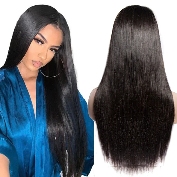 

100% Unprocessed Virgin Brazilian 30 Inch Straight Lace Front Wig HD Transparent 13x6 Lace Front Human Hair Wigs For Black Women