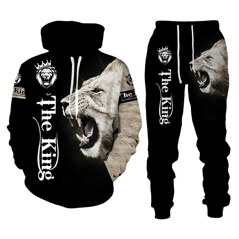 

2022 spring autumn 3D printed men joggers suits set mens sweat suits plus size men suits