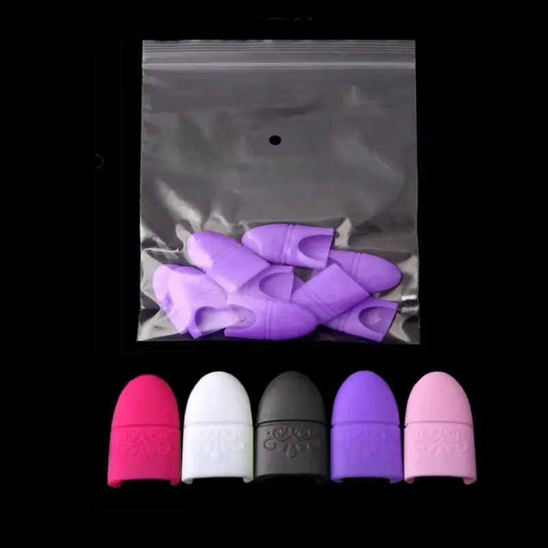 Wearable Nail Soakers Pad Holder Reusable Silicone Soak Off Caps for UV Gel Polish Remover Nail Art Removal Tools
