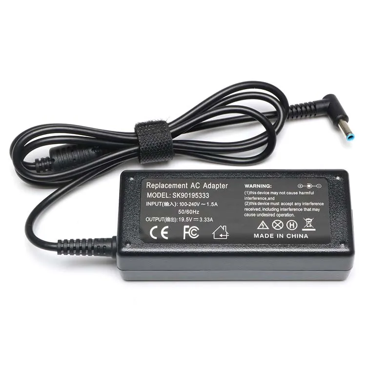 

AC Blue Tip 19.5V 3.33A 65W Laptop PC Charger for HP Stream 11 13 14 15, Black