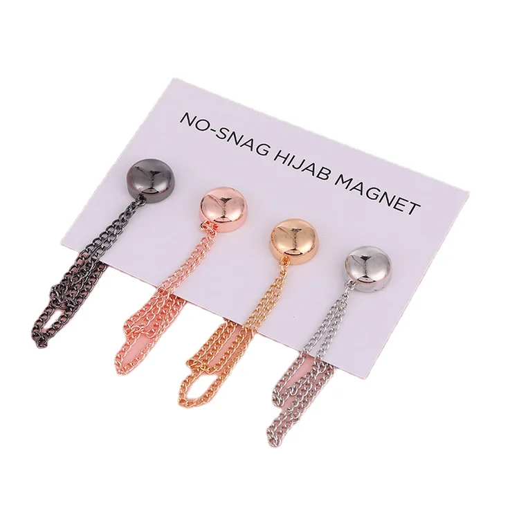 

New Strong Magnetic Hijab Pin Needle Yarn Scarf Spray Paint Special-shaped Combination Chain Function Logo Designs, Piture color