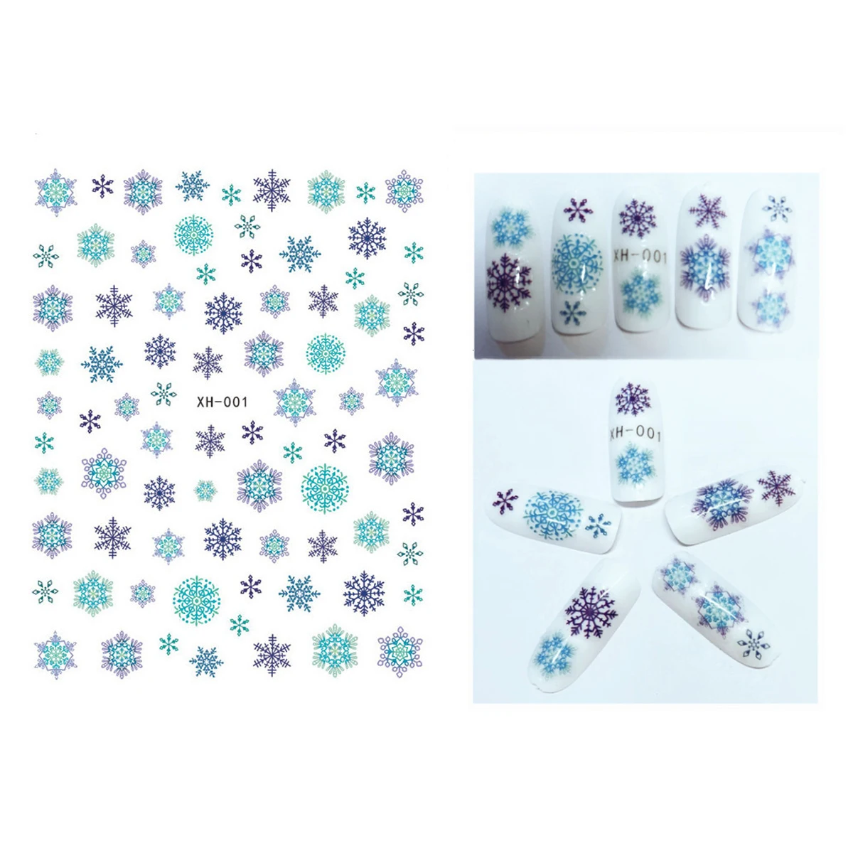 

New Year Design Decoration Christmas Nail art Water Decals Snowflakes Stickers