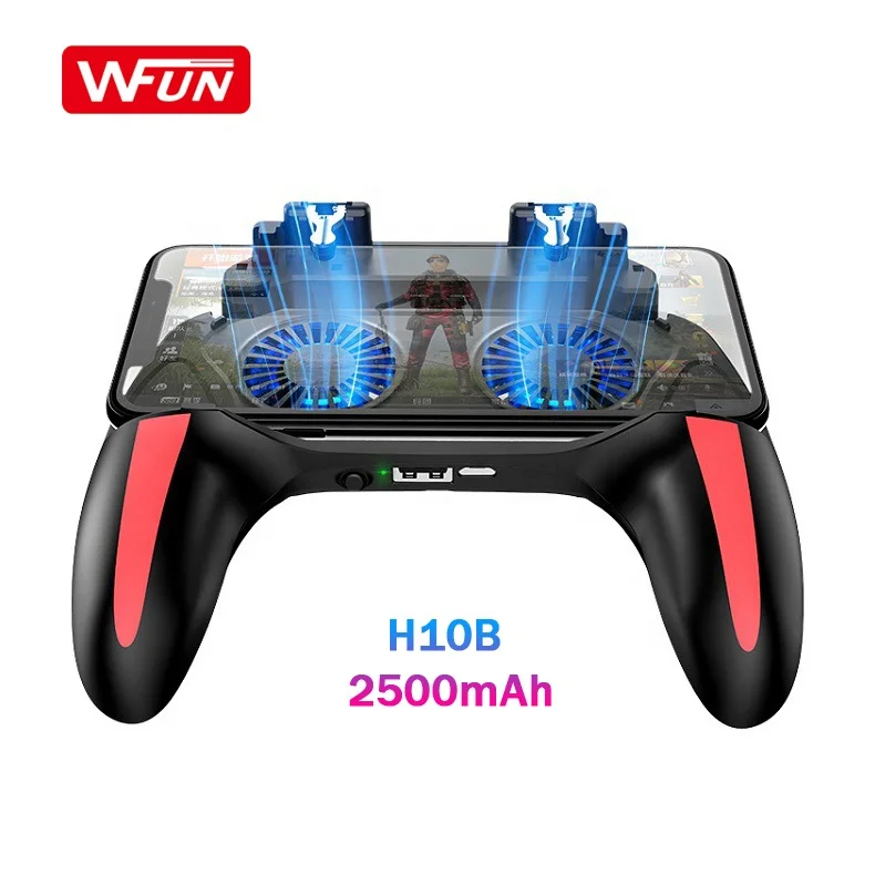 

H10 Joy Stick Gamepad with Double Fan Gaming Controller for Pubg Smartphone Games, Black