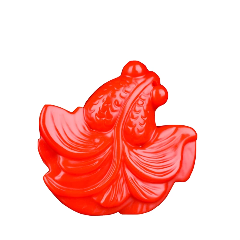 

Red Jade Goldfish Pendant Fashion Necklace Gifts Amulet Jewelry Natural Women Chinese Carved for Charm Jadeite