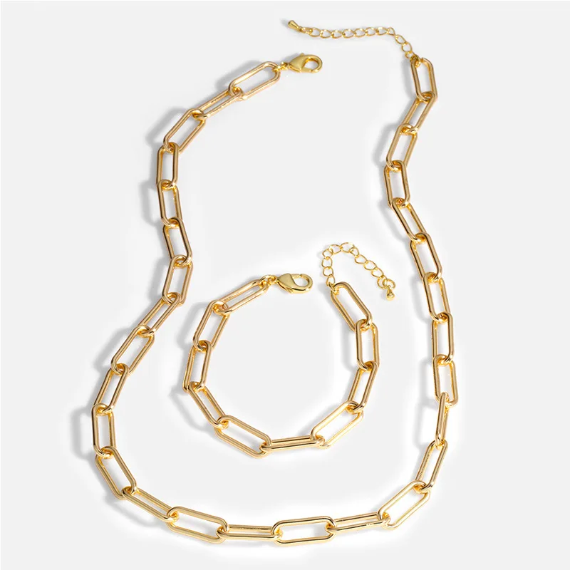 

European And American Hip Hop Accessories Hiphop Cuba Chain Gold Necklace Cross Border Choker Thick Chain Necklace