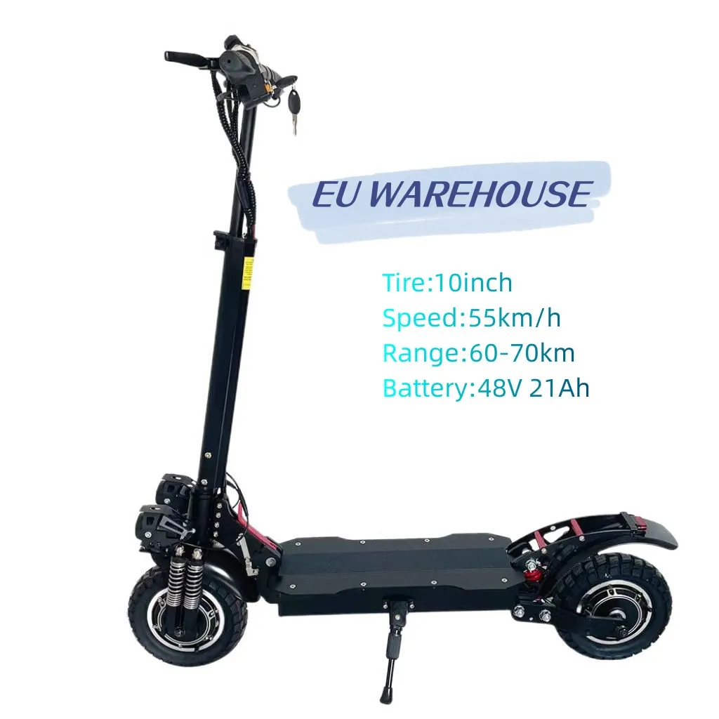 

Geofought X6 Popular 2wheels OFF road foldable EU warehouse 10inch 48V 21Ah 1200W*2 55km/h range 60-70km adult electric scooter
