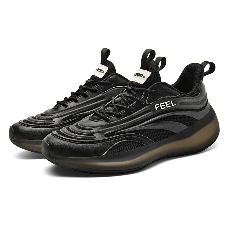 

Fashion Large Size Men Casual Shoes Fluorescence Lightweight Sneaker Leisure Sports Basketball Shoes, Black, white,khaki