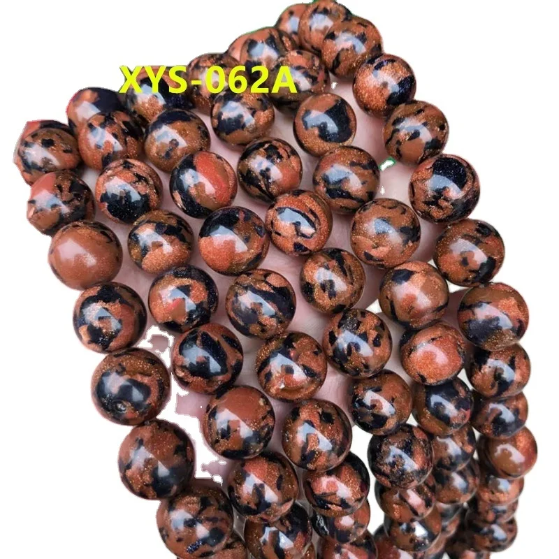 

8mm blue glod sand stone loose beads