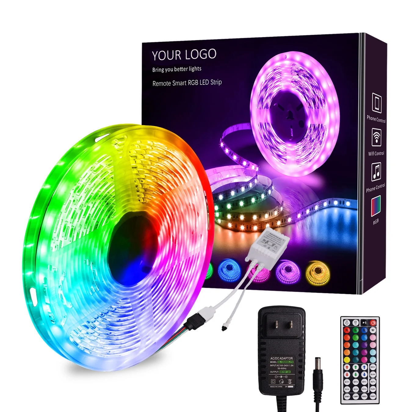 5m Decoration Color Changing 16.4ft 5050 RGB LED Remote Control RGB LED Strip Lights for room, Party, Bedroom