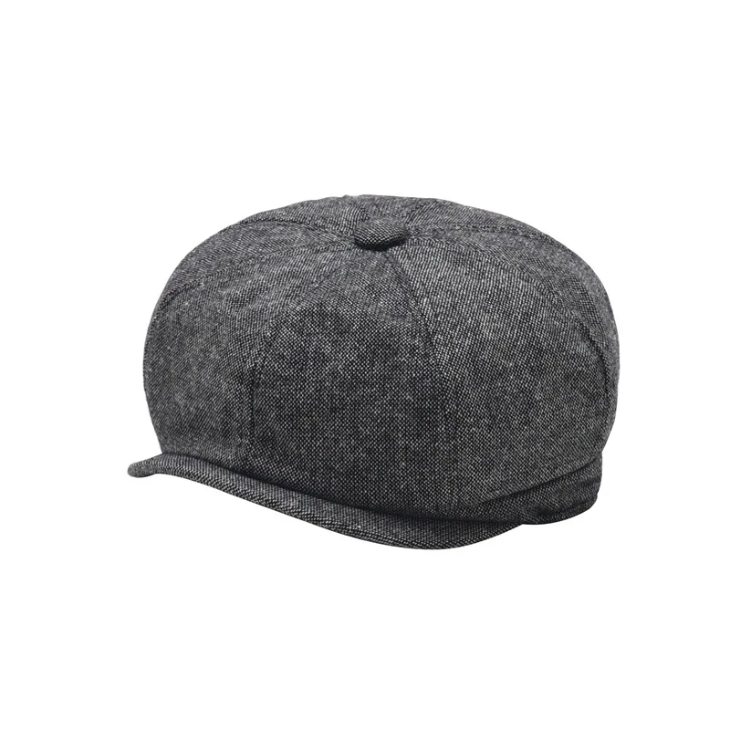 LRT Wholesale Custom Fashion Men 8-Panel  Newsboy Cap Hat Strip Herringbone Beret Caps For Men.jpg
