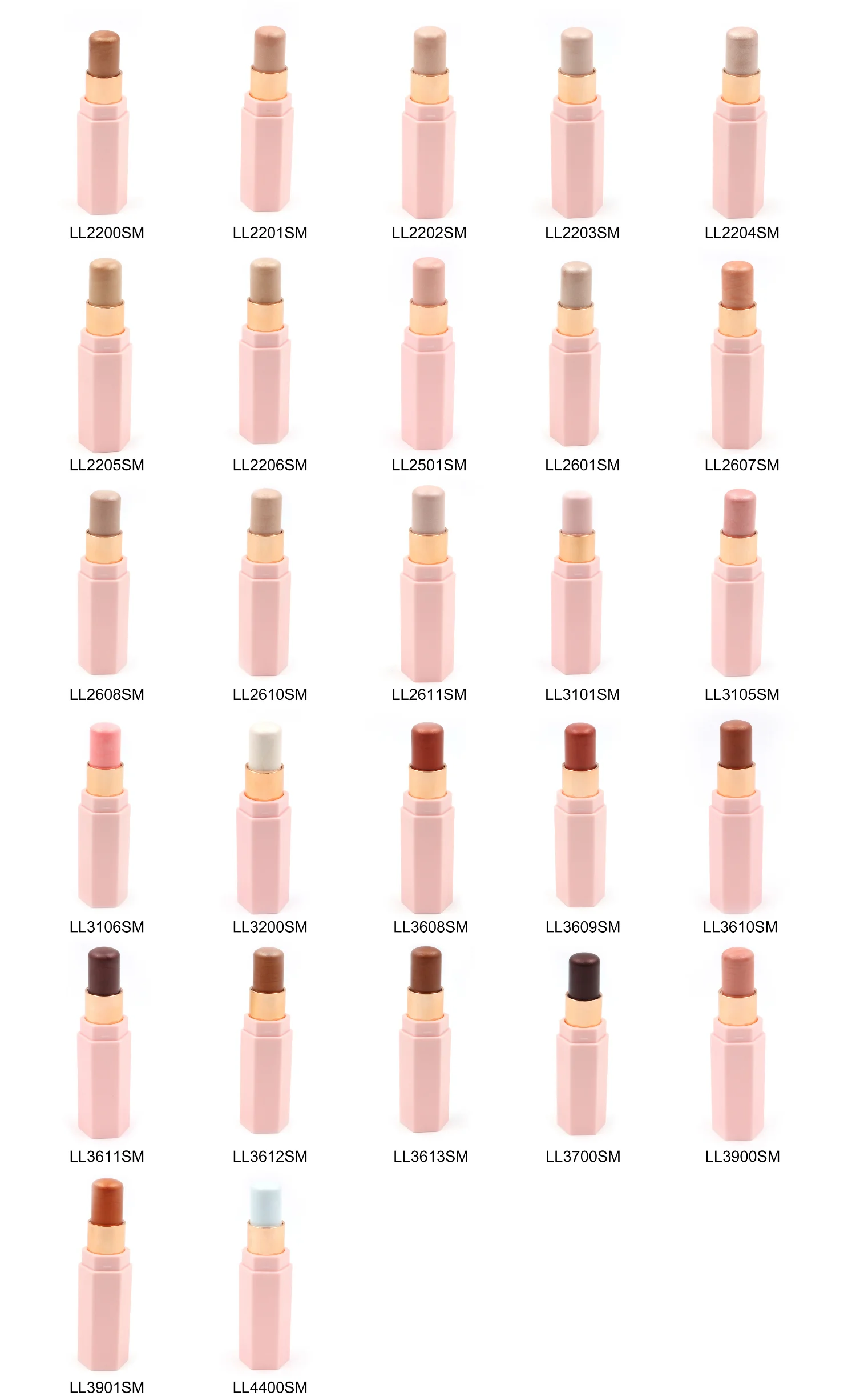product custom logo face highlighter stick with pink gradient shimmer finish for private label beauty brands oem odm-7