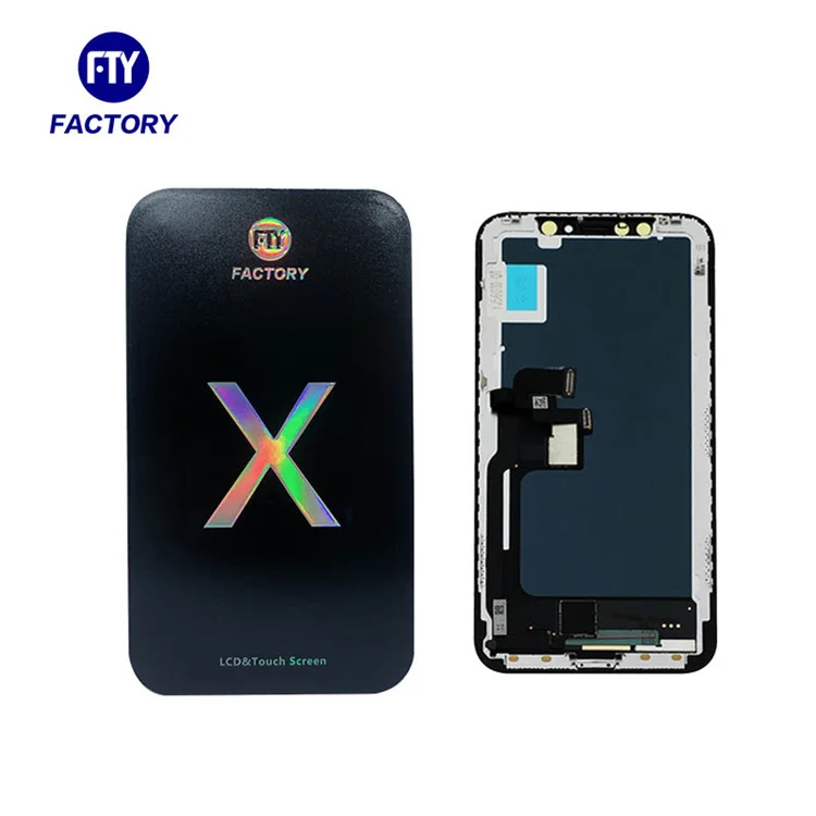 

Mobile Phone 10 lcd Screen Display for iPhone, FTY Cellphone Display lcd OLED screen replacement for iPhone X, Black/white white