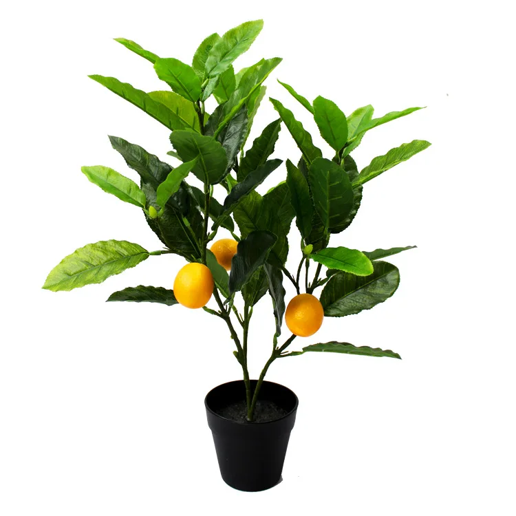 

New Design 70CM Potted Artificial lemon Fruit Tree Indoor Decor Cheap Artificial lemon Tree, Green