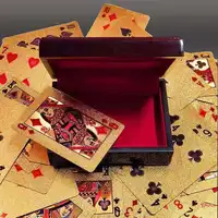 

Wholesale new Durable Waterproof Luxury 24K Gold Foil custom Playing Cards 2019 christmas gift