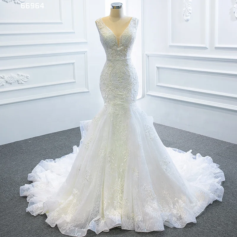 

Jancember RSM66964 sexy elegant luxurious lace princess mermaid vestidos de novia wedding dress