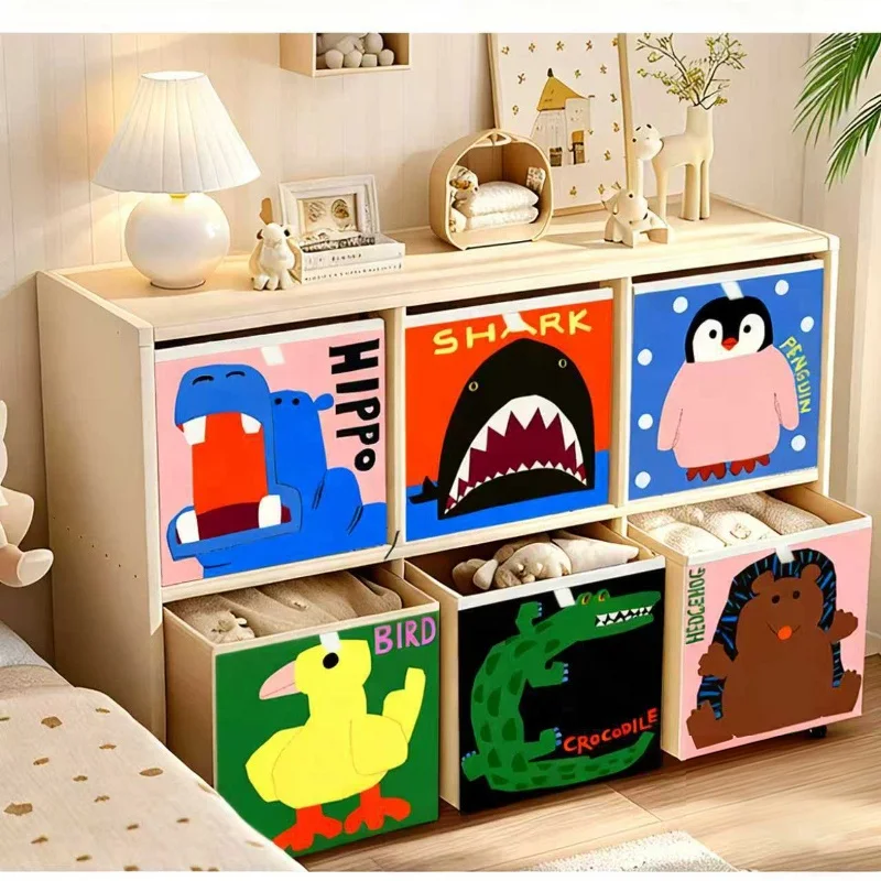 Customize Foldable Storage Box With Lid Storage Box Lid Novel Design Factory Price Cute Pattern Toys Organizer
