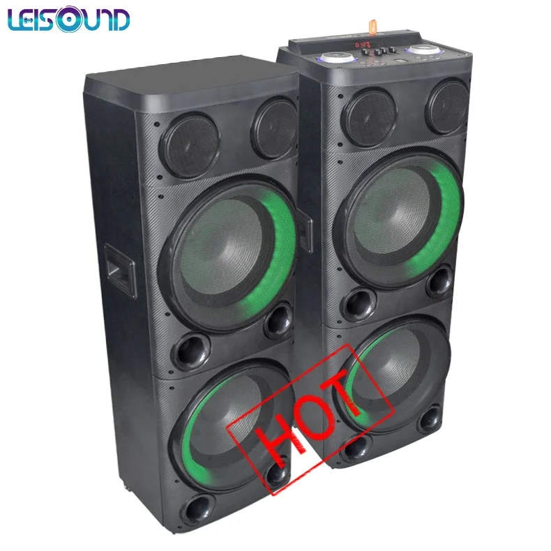 

Leisound double 12inch wireless blue tooth DJ speaker party karaoke stage speaker woofer, Black