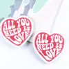 Red heart shape all you need is love logo embroidery patches hook and loop sewing on patch