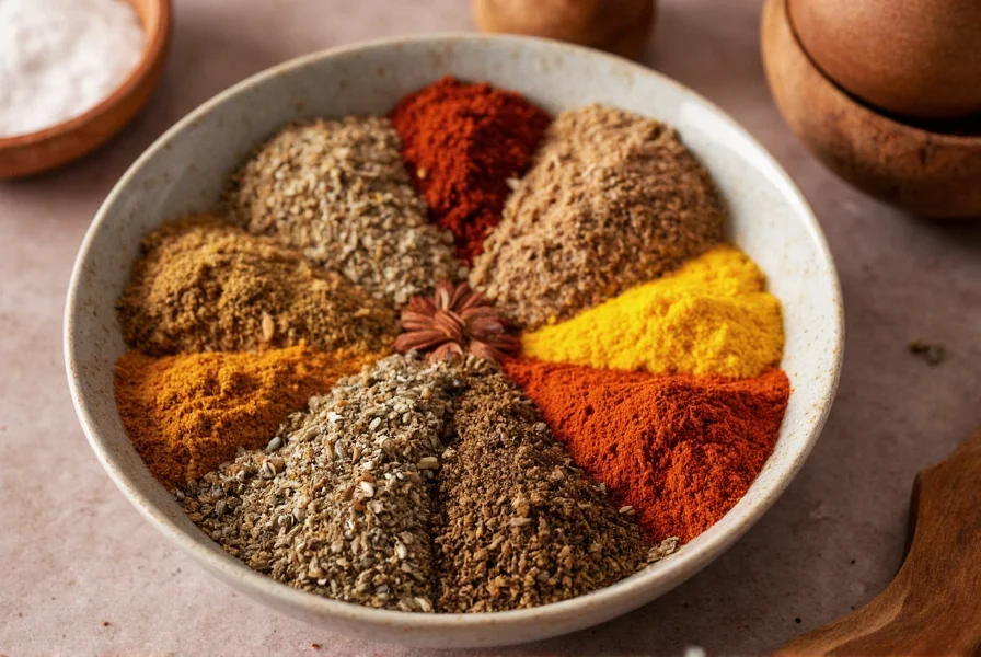 Assorted whole spices ready for grinding