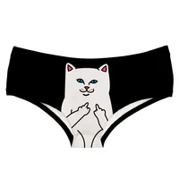 

Factory OEM custom women underwear CAT WHITE print super soft lovely women cotton underwear