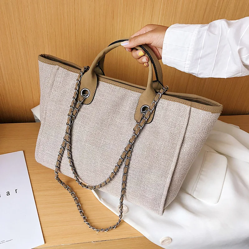 

Hot Selling Women Big Canvas Handbags Female Shopping Bag Designer Luxury Lady Tote Large Capacity Zipper Messenger Shoulder Bag