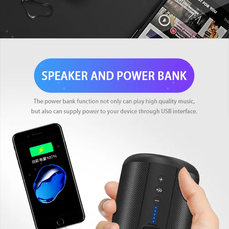 2020 True Wireless IPX5 Professional Computer Home Bass Portable Bluetooth Speaker - ANKUX.COM