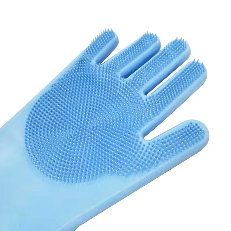 

Dishwashing gloves kitchen washing silicone cleaning gloves insulation wear-resistant kitchen household cleaning gloves, A green, , a blue, , gray, purple, pink, pink,, gray,