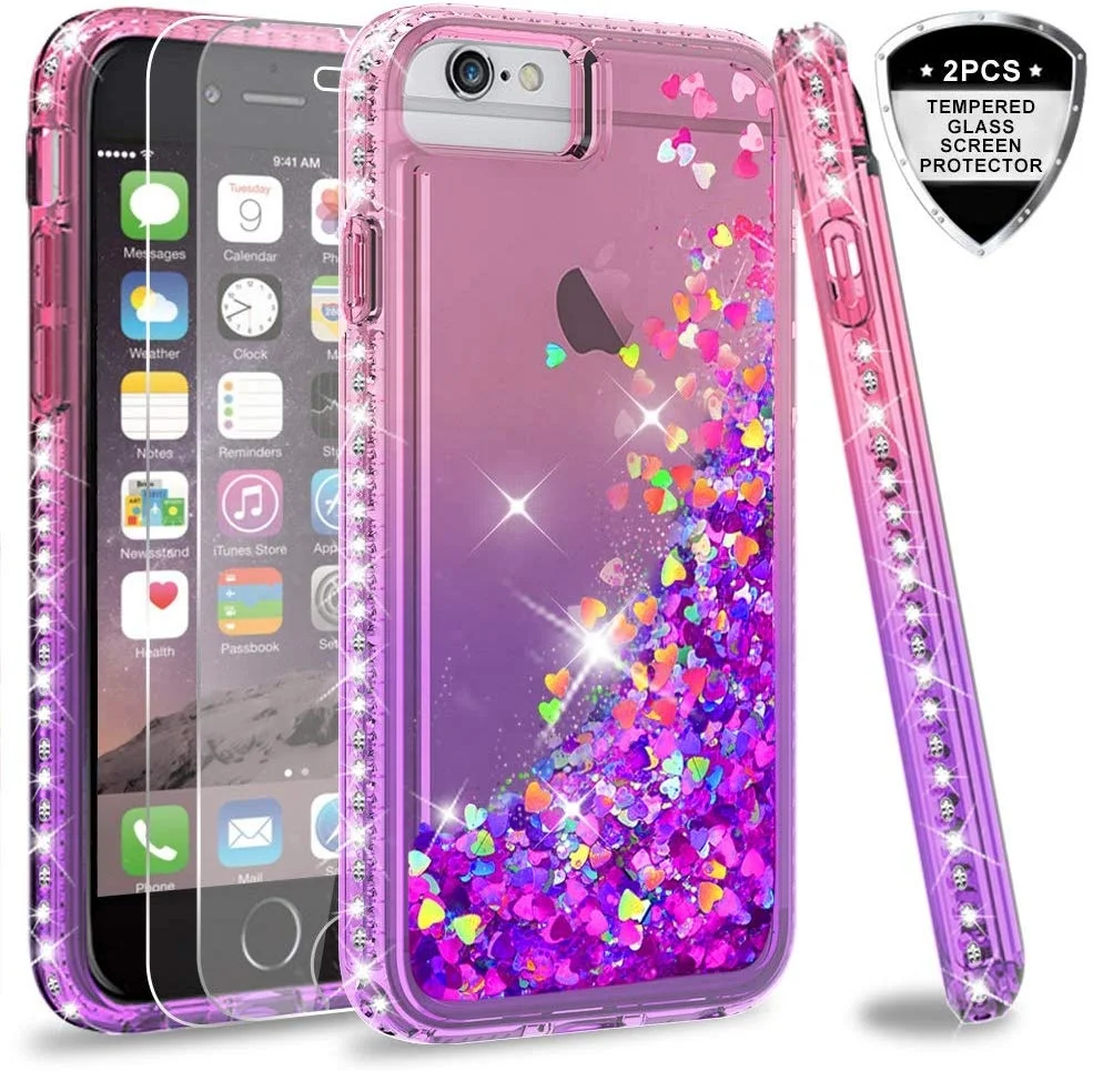 

LeYi fashion mobile case cell phone box for iphone 6 6s luxury phone cases with screen protector[2 Pack]