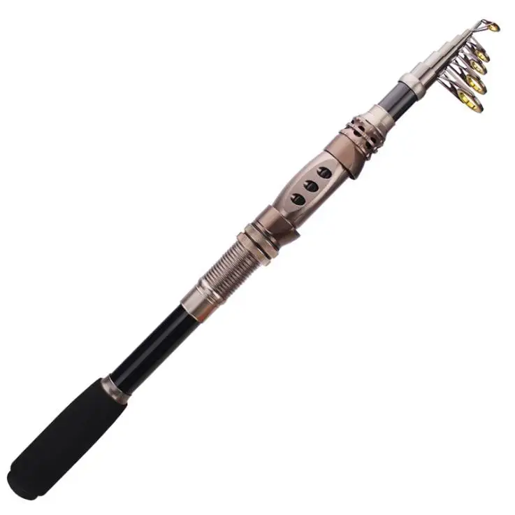 

Telescopic 1.8-3.3m Fishing Rods UltraLight Weight Carbon Fiber Spining Rod for Saltwater Freshwater Fishing Poles, Brown