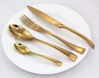 

Stainless steel 18/10 gold plated luxury cutlery set for hotel in stock
