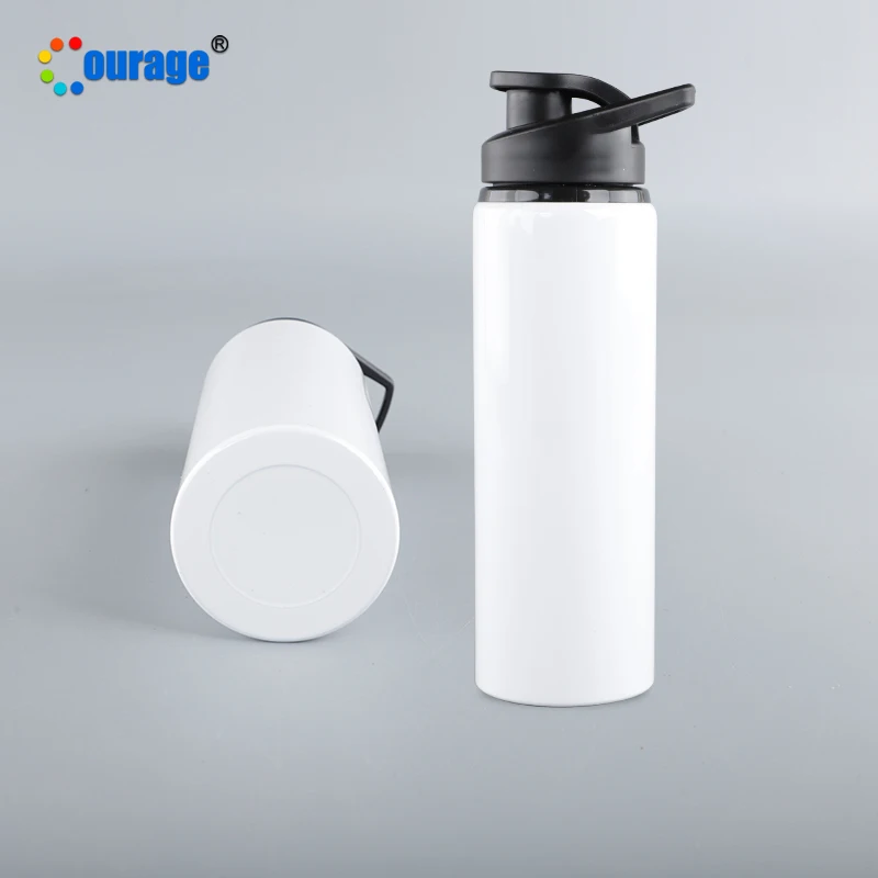 

750ML Large Capacity Sublimation Aluminum Water Bottle Blanks, Black and white