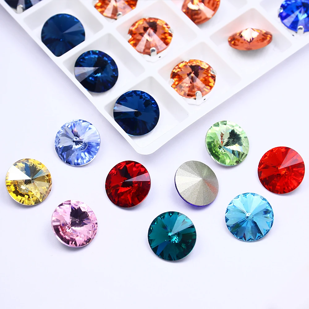 

Dongzhou Crystal round rivoli crystal fancy stones for Jewelry making