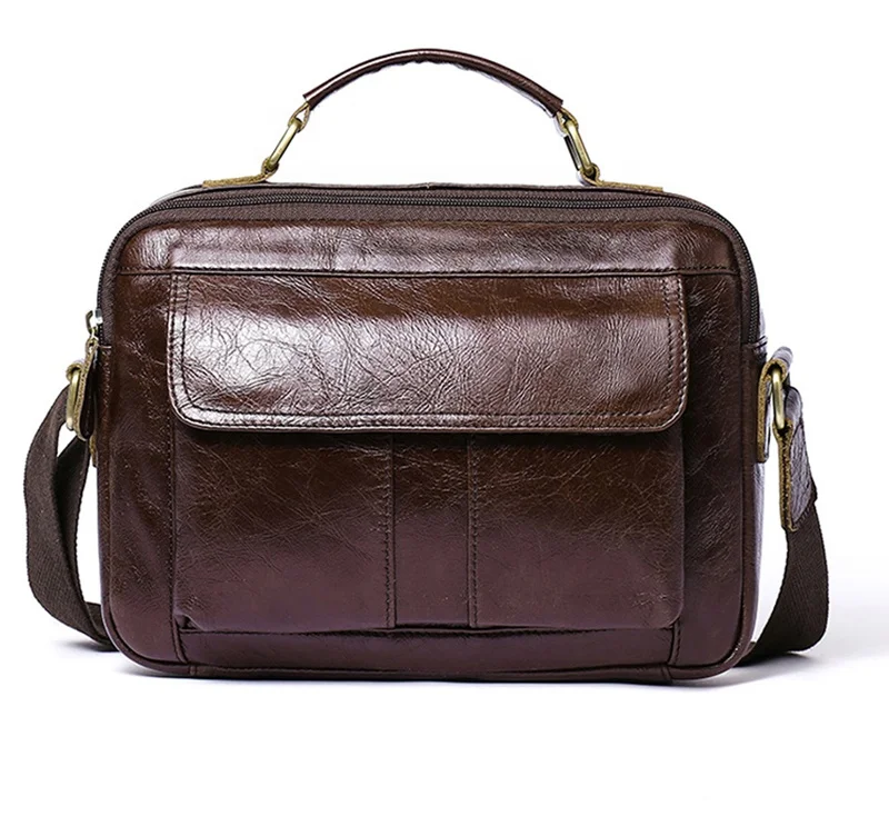 

2020 Hot Sale Genuine Cowhide Leather Men handbag shoulder bag Fashion casual men's business briefcase H