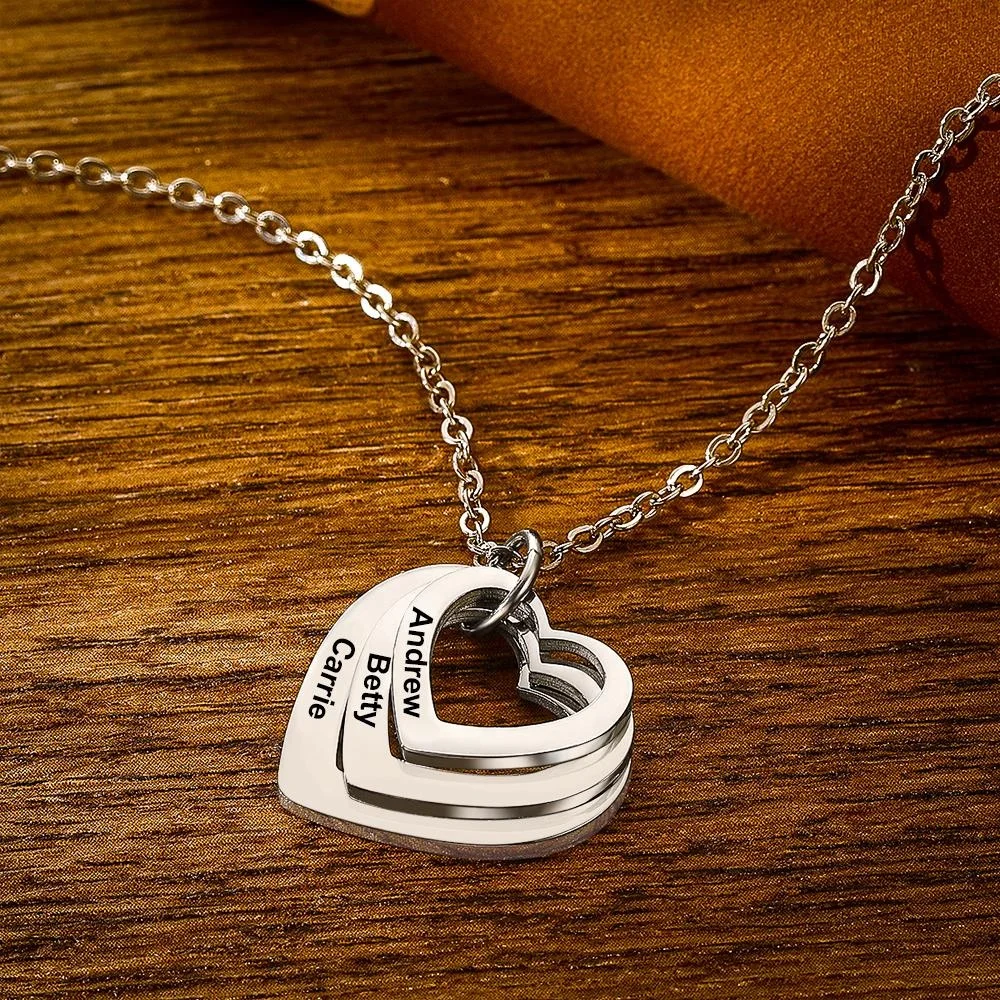 

Personalized Jewelry Heart Shape Engraved Necklace Disc Necklace Women Stainless Steel Name Necklace For Birthday Gift