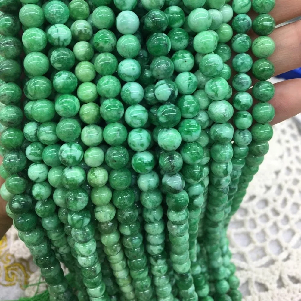 

Wholesale 6/8/10/12MM round natural green variscite gemstone loose beads