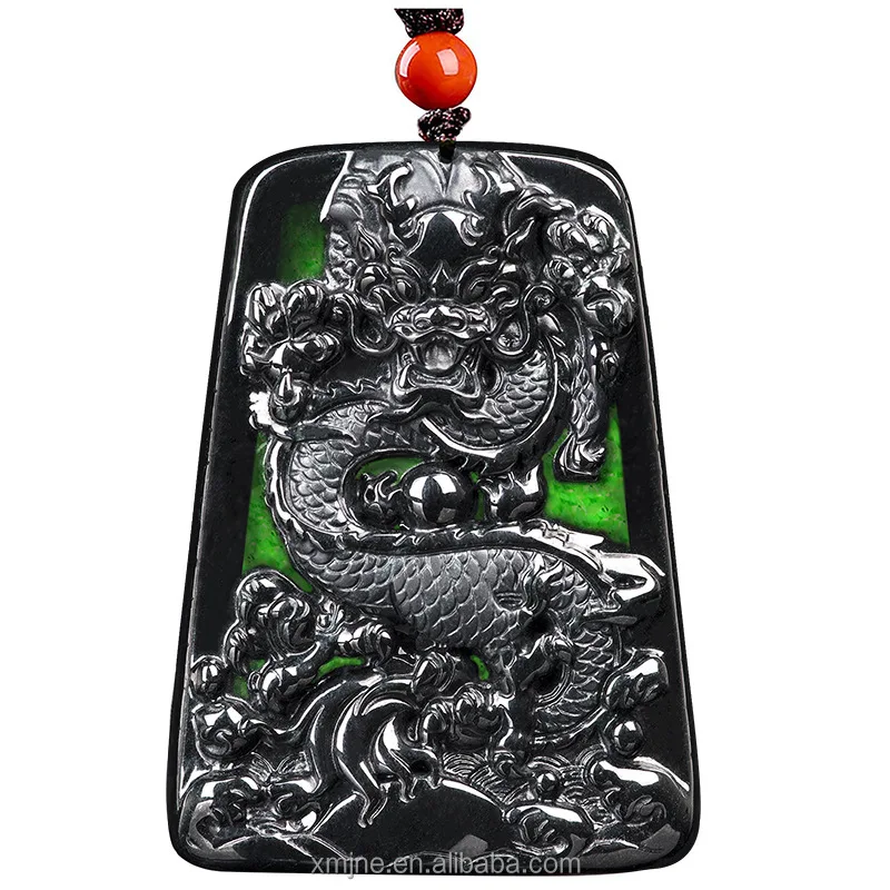 

Certified Grade A Natural Ink Green Jade Zodiac Dragon Brand Domineering Jade Pendant Ice Pendant Jewelry Wholesale 1