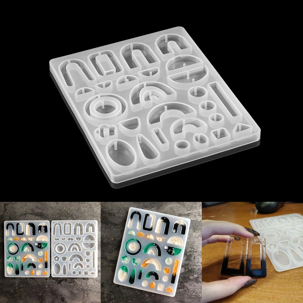 

1pcs DIY Earrings Resin Mold Handmade Dangle Earrings Silicone Mold UV Epoxy Moulds For Jewelry Making Tools, As shown