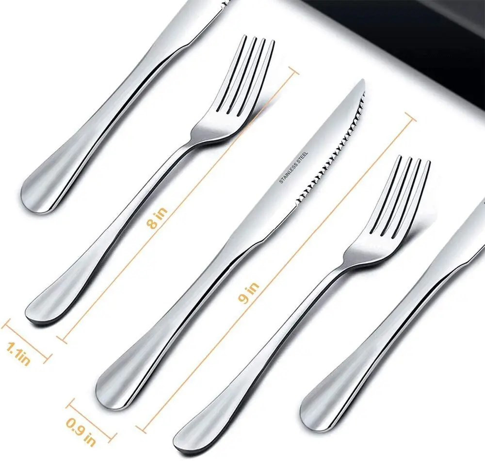 Hot Sale Food Grade 12pcs Cutlery Set Table Dinner Fork Serrated Knife