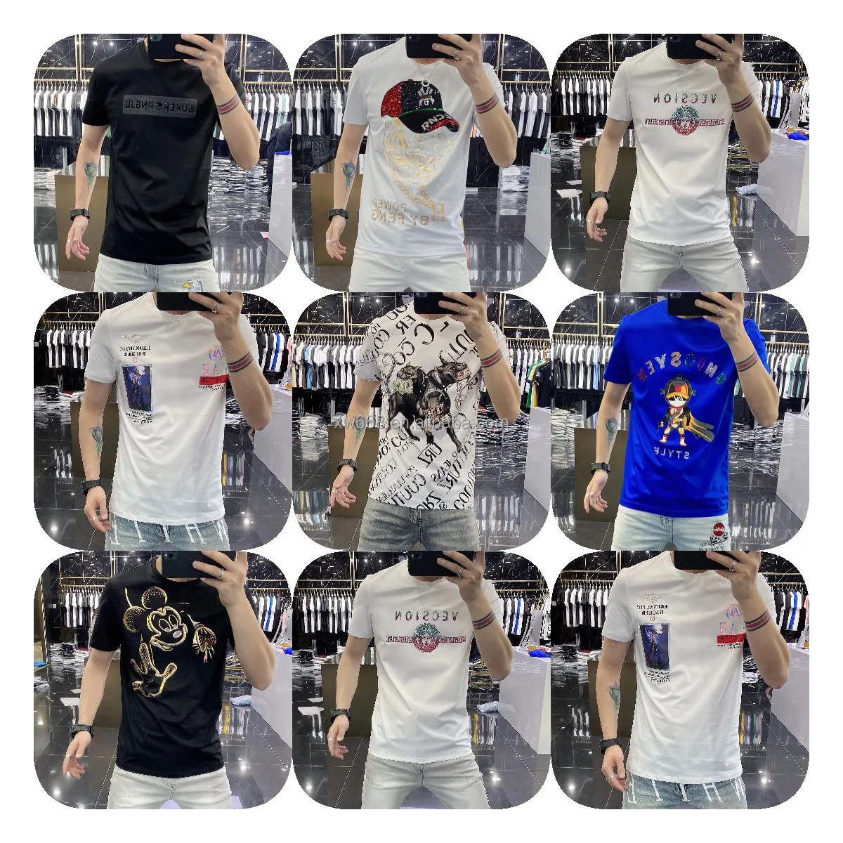 

Our wholesale new high - quality men's shirt short - sleeve fashion men's t - shirt, Customized color