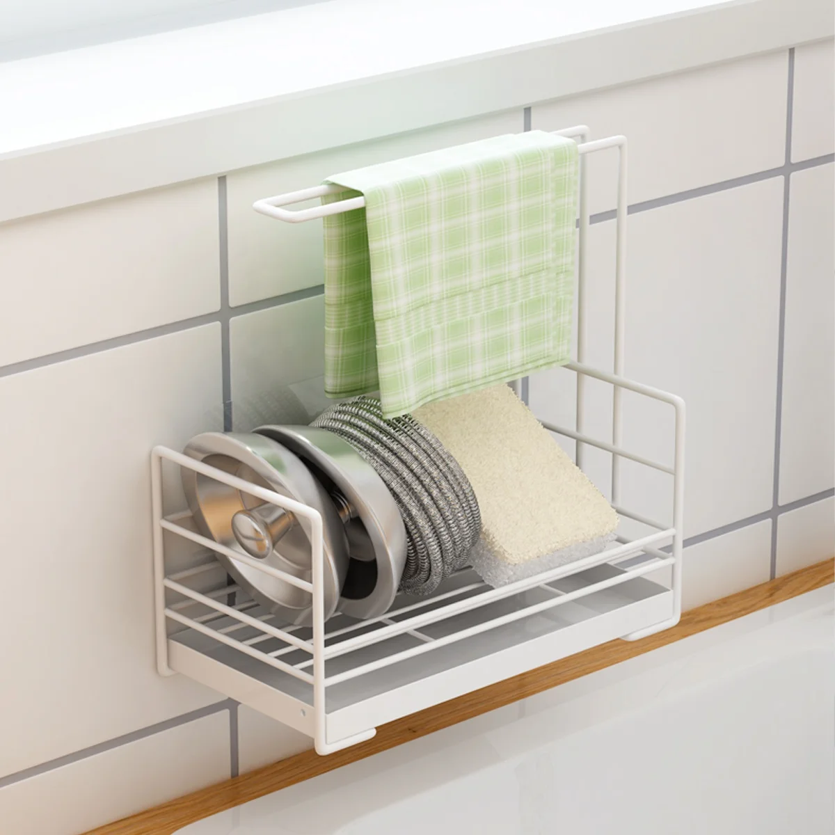 

Wholesale Sponge Holder Kitchen Sink Organizer with Towel Rack