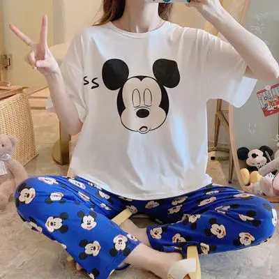 

XLL-90567 Most Popular Trendy Brand Custom Summer Short-sleeve Trousers Cartoon Korean Home Wear womens pyjamas sleepwear, Shown