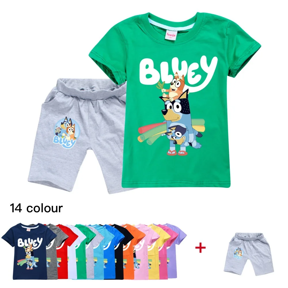 

2021 New Upgrade Fashion Casual Comfortable Anime Cartoon Bluey Children'S Clothing Suits