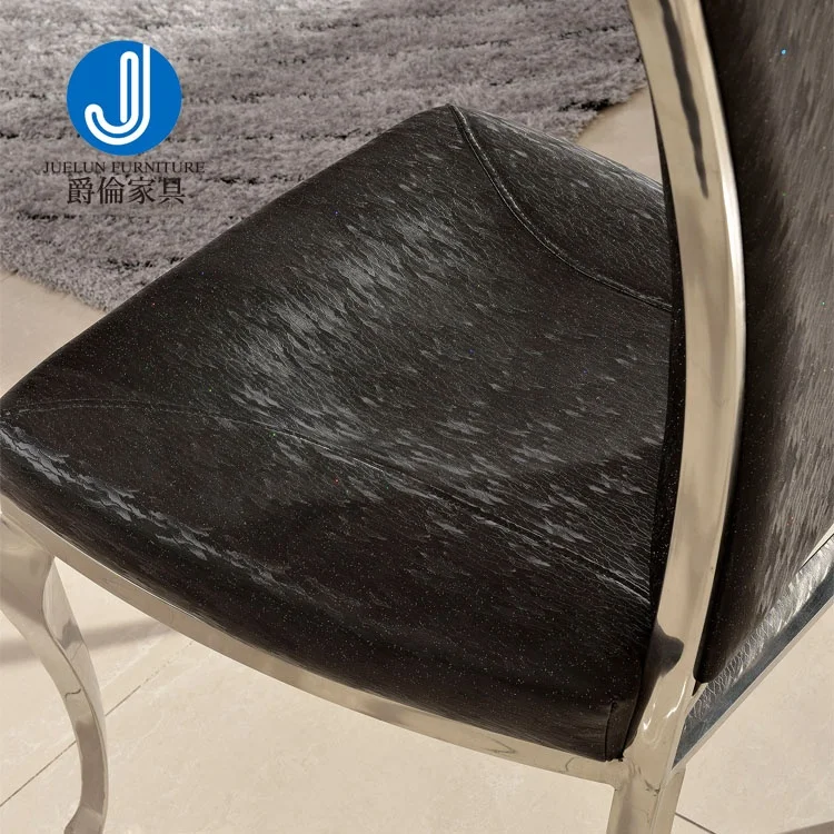 Black restaurant table chairs modern leather dining chair