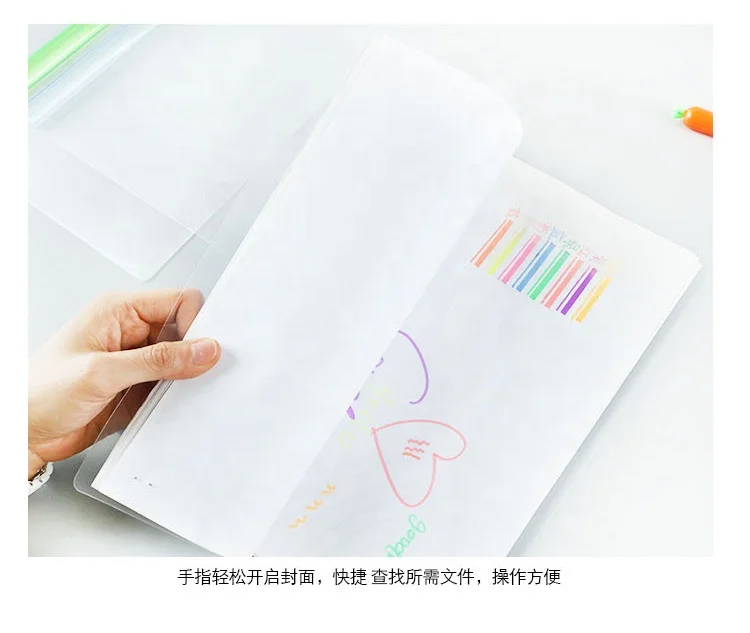 
Plastic Clear Transparent Report Cover A4 Size PP Sliding Bar Business File Folder 