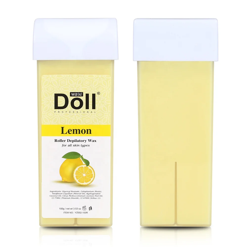 

100g Lemon Roll on Hot Film Painless Roller wax Hair Removal soft Wax Wholesale Sugar Waxing Product