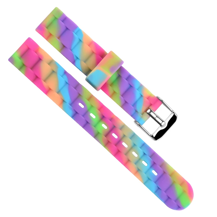 

16mm smartwatch rainbow silicone rubber watch strap for wristwatch