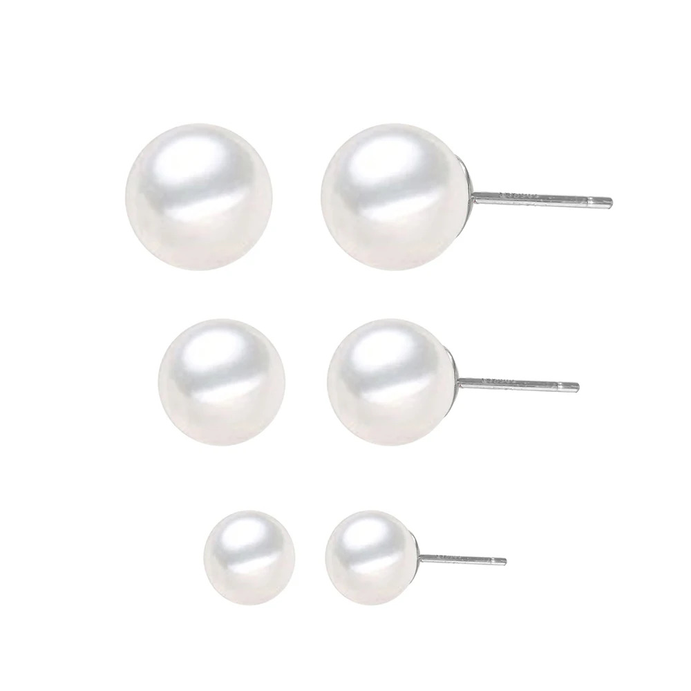 

Fashion High Quality Elegant 316L Stainless Steel  Shell Pearl Earring Stud Earrings Gold Plated Jewelry for Women, Silver